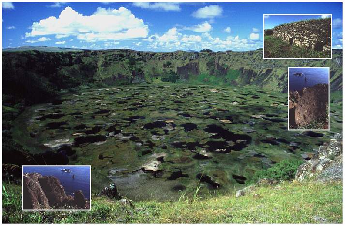 Rano Kau mit Kultst&auml;tte Orongo