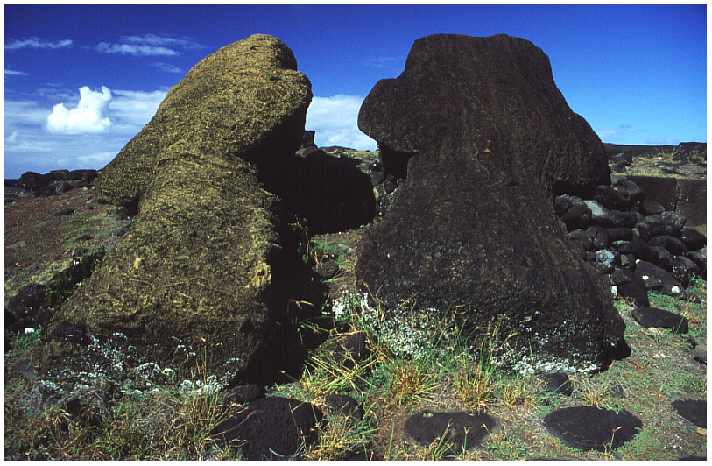 Moais an der S&uuml;dk&uuml;ste